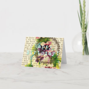 Grattis på födelsedagen-tysk skript Pansy Coffee S Kort