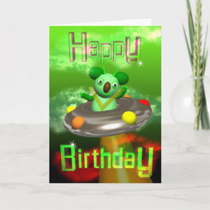 Grattis på födelsedagen UFO Koala av Valxart Kort