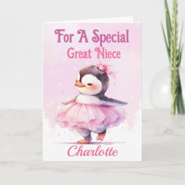 Grattis på födelsedagen Underbar Niece Penguin Ros Kort