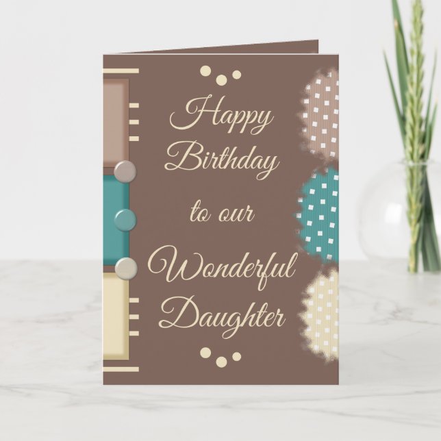 Grattis på födelsedagen underbara dotter brun kort (Framsida)