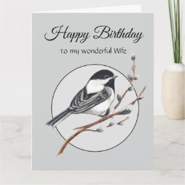 Grattis på födelsedagen underbara fru Chickadee få Kort