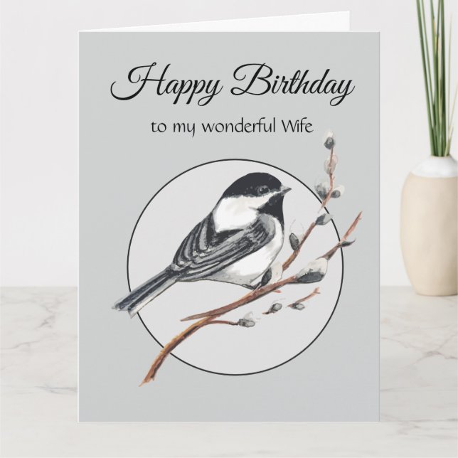 Grattis på födelsedagen underbara fru Chickadee få Kort (Framsida)