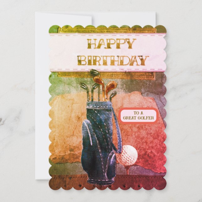 Grattis på födelsedagen Underbara golfbag och Klub (Framsida)