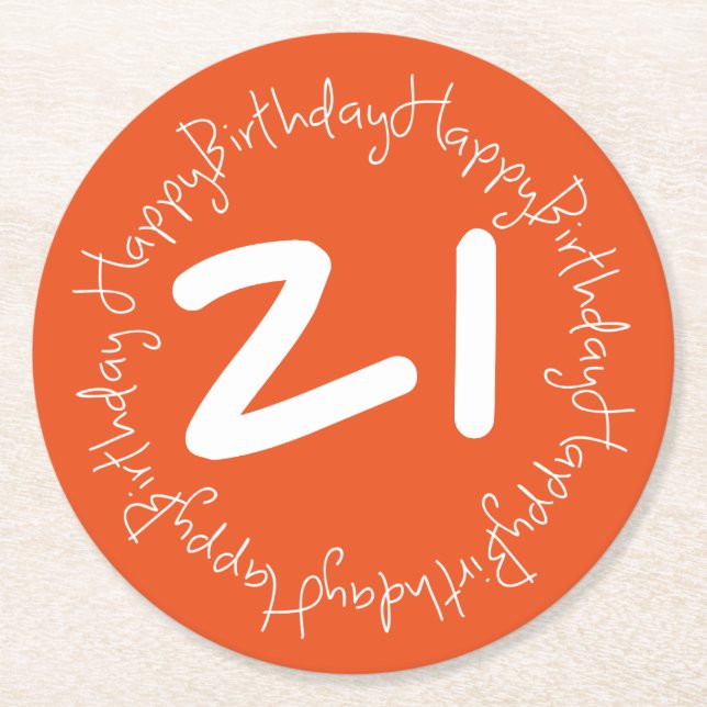 Grattis på födelsedagen underlägg papper rund (Framsidan)