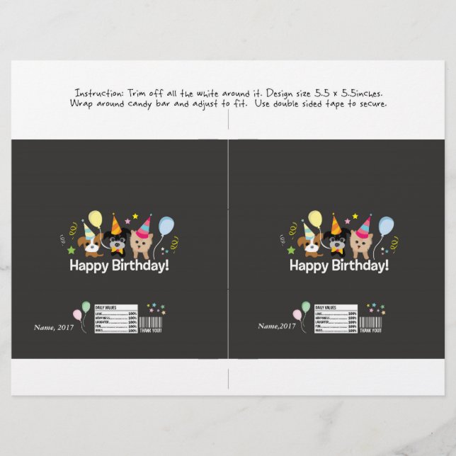 grattis på födelsedagen-ungar av godis pub-förpack reklamblad (Framsidan)