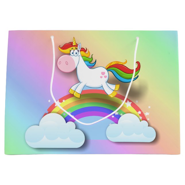 Grattis på födelsedagen Unicorn och Rainbow Gift B (Framsidan)