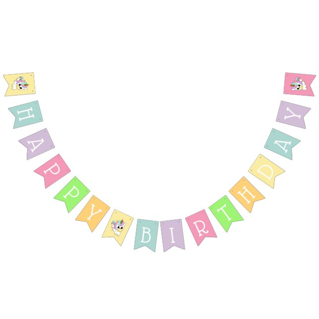 Grattis på födelsedagen Unicorn Vimplar (Alla)