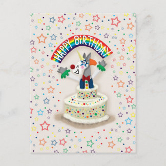 Grattis på födelsedagen Unicorn Vykort