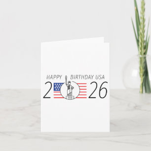 Grattis på födelsedagen USA - 2026 Independence da Kort