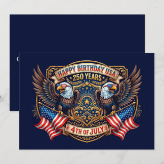 Grattis på födelsedagen USA 250 år | Patriotiska Ö Julkort