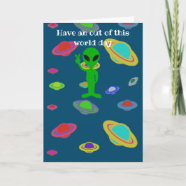 Grattis på födelsedagen utomjordiskt kort