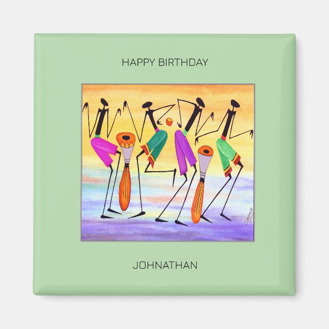 Grattis på födelsedagen, uttrycka glädje och lycka magnet (Framsidan)