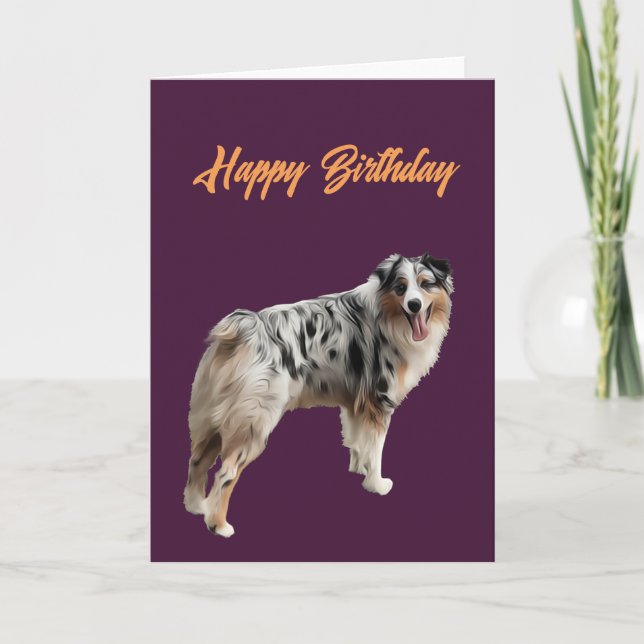 Grattis på födelsedagen vacker australisk kelpie kort (Framsida)