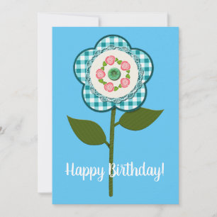 Grattis på födelsedagen! Vacker falsk tygblomma