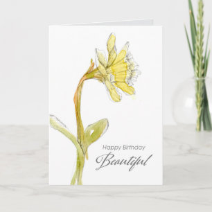Grattis på födelsedagen Vacker Friend Daffodil Flo Kort