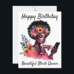 Grattis på födelsedagen Vacker Svart Drottning Mel Vykort<br><div class="desc">Grattis på födelsedagen Vacker Svart Drottning Melanin Sista</div>