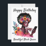 Grattis på födelsedagen Vacker Svart Drottning Mel Vykort<br><div class="desc">Grattis på födelsedagen Vacker Svart Drottning Melanin Sista</div>