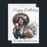 Grattis på födelsedagen Vacker Svart Drottning Mel Vykort<br><div class="desc">Grattis på födelsedagen Vacker Svart Drottning Melanin Sista</div>