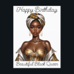 Grattis på födelsedagen, vacker, svart drottning,  vykort<br><div class="desc">Grattis på födelsedagen,  vacker,  svart drottning,  melaninpoppin,  sista,  systrar,  drottning,  drottningar,  svart historiemånad,  juntonde,  kwanza</div>