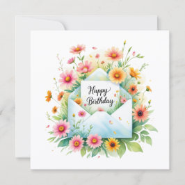 Grattis på födelsedagen & vackra blommor Grattisko Julkort