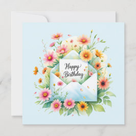 Grattis på födelsedagen & vackra blommor Grattisko Julkort