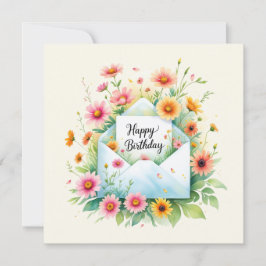Grattis på födelsedagen & vackra blommor Grattisko Julkort