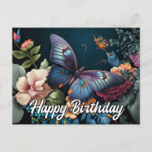 Grattis på födelsedagen Vackra Vintage Butterfly D