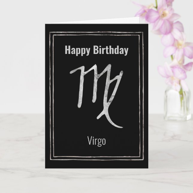 Grattis på födelsedagen Våg zodiac astrology silve Kort (Orkide)