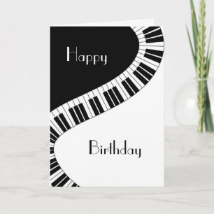 Grattis på födelsedagen - Vågformade böjda pianota Kort