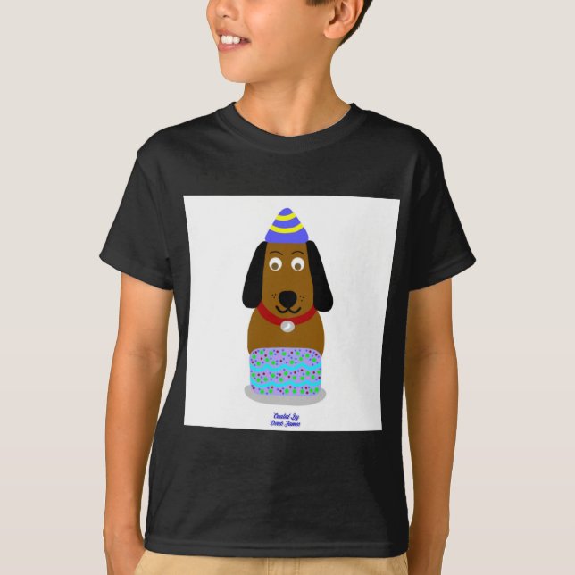 Grattis på födelsedagen Valp Boy's Black Basic T S Shirt (Framsida)