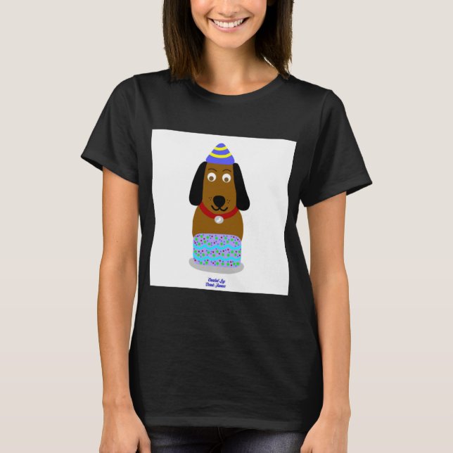 Grattis på födelsedagen Valp Kvinnor i Black Basic T Shirt (Framsida)