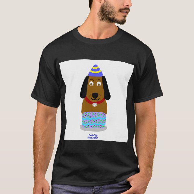 Grattis på födelsedagen Valp Manar Black Basic T S Shirt (Framsida)