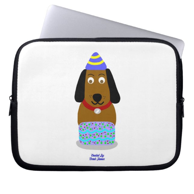 Grattis på födelsedagen Valp Neoprene Laptop sleev Fodral (Framsidan)