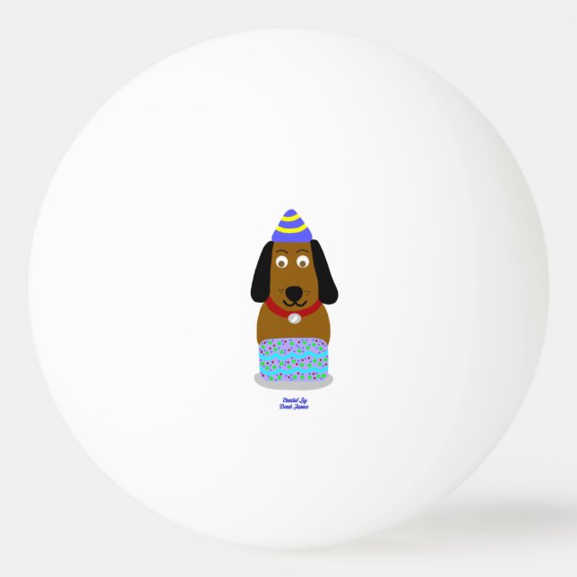 Grattis på födelsedagen Valp Ping Pong Boll (Framsidan)