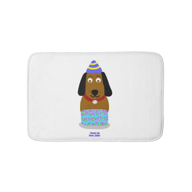 Grattis på födelsedagen Valp Small Bath Mat Badrumsmatta (Framsidan)