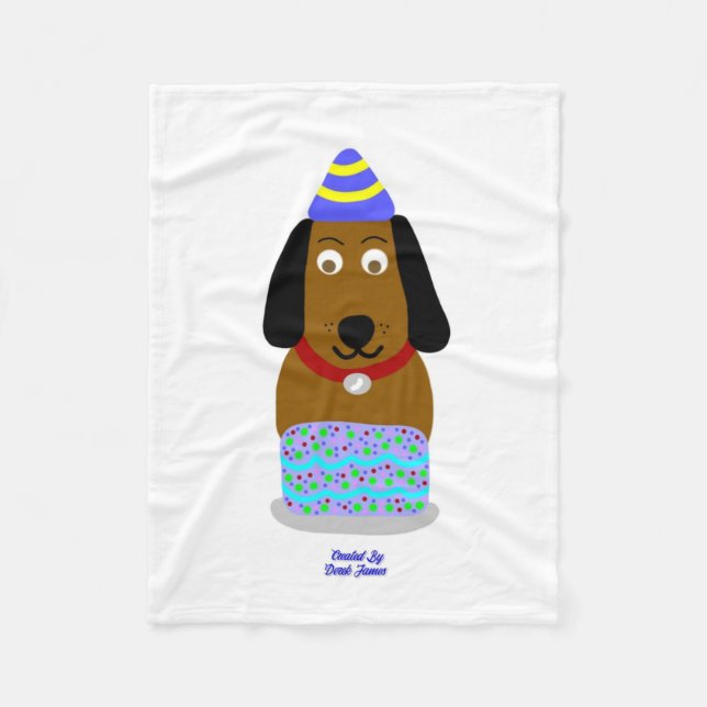 Grattis på födelsedagen Valp Small Fleece Blanket (Framsidan)