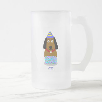 Grattis på födelsedagen Valp Stor fryst glasmassa Frostat Ölglas