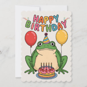 Grattis på födelsedagen Vänner Familj Rolig Groda Julkort