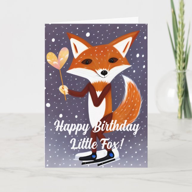 Grattis på födelsedagen Vår lilla räv Helgkort (Framsida)