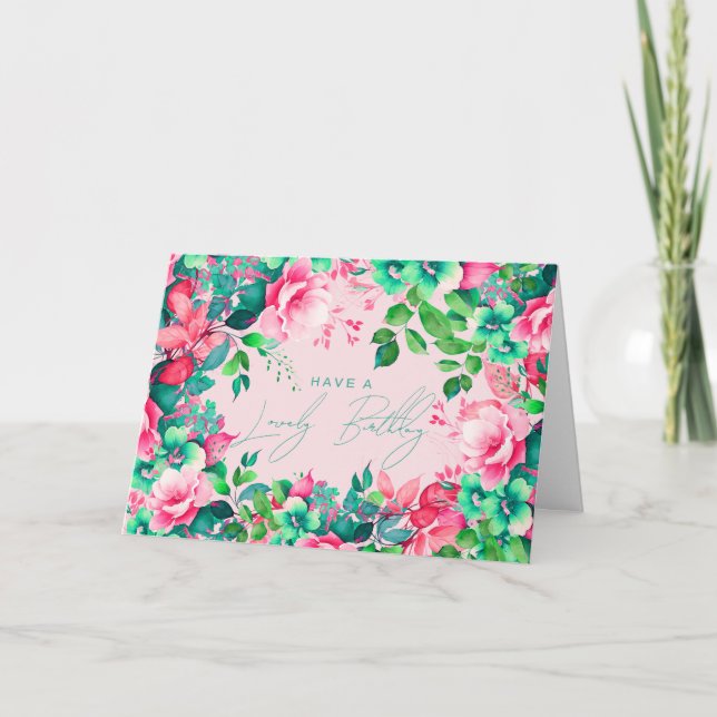 Grattis på födelsedagen Vår Sommar Garden Blommigt Kort (Framsida)