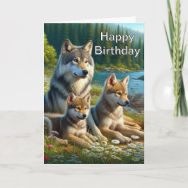 Grattis på födelsedagen Varg Natur Födelsedags Kor Kort