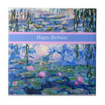 Grattis på födelsedagen, vatten lilies-målning, kakelplatta<br><div class="desc">Grattis på födelsedagen - Claude Monets berömd,  Vatten Lilies,  1919.</div>