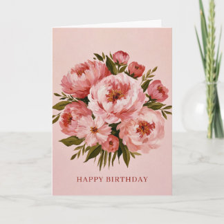 Grattis på födelsedagen vattenfärg Blommig Kort