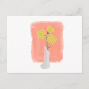 Grattis på födelsedagen Vattenfärg Blommig Vas för Vykort