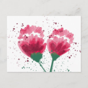 Grattis på födelsedagen Vattenfärg blommor för all Vykort