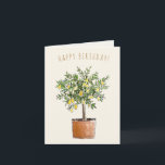 Grattis på födelsedagen Vattenfärg Citronträd Kort<br><div class="desc">Denna söta design är handmålad med vattenfärg som mitt medium. Skapa ett mer personligt kort genom att använda redigeringsverktyget och lägg till ett namn eller ändra texten.</div>