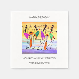 Grattis på födelsedagen, vattenfärg som uttrycker  pappersservett