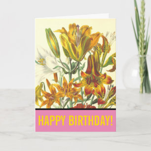 "GRATTIS PÅ FÖDELSEDAGEN!" + Växter och blommor Kort