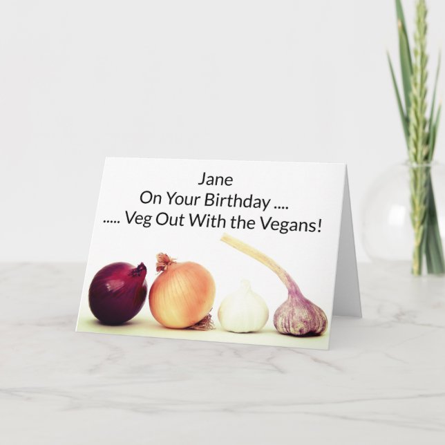 Grattis på födelsedagen Vegan Grönsaker Kort (Framsida)