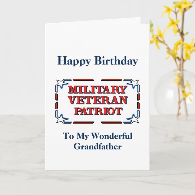 Grattis på födelsedagen Veteranskt farfaderkort Kort (Gul blomma)